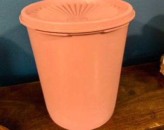 Vintage Tupperware Canister Set of 4 Dusty Rose Pink Color 