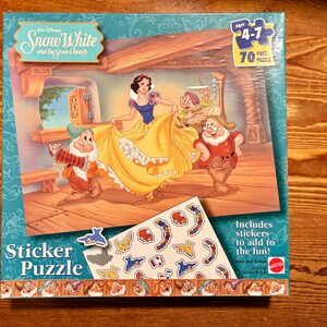 Vintage “Snow White And The Seven Dwarfs” Sticker Puzzle 1997- New in Sealed Box. Disneyana Vintage Walt Disney
