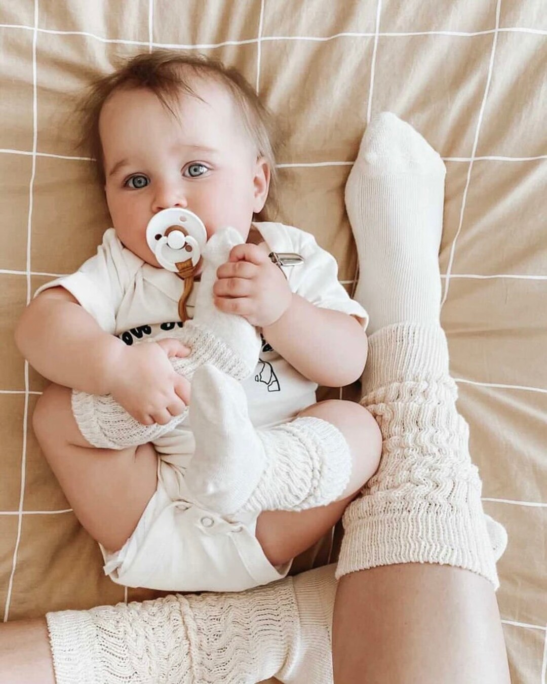 Mommy & Me Matching Scrunchie Socks Slouchy Lounge Socks for Mom Baby and Toddler Organic Wear