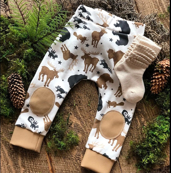 Baby Toddler and Kids Pants Woodland Animals Organic Leggings