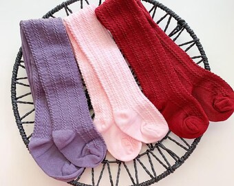 red cable knit tights