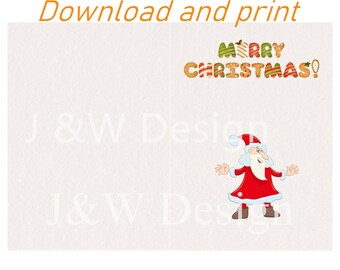 Christmas Cards /Printable Funny Holiday Cards Santa series Download 2size 5*7inch and 5.5*8.5inch
