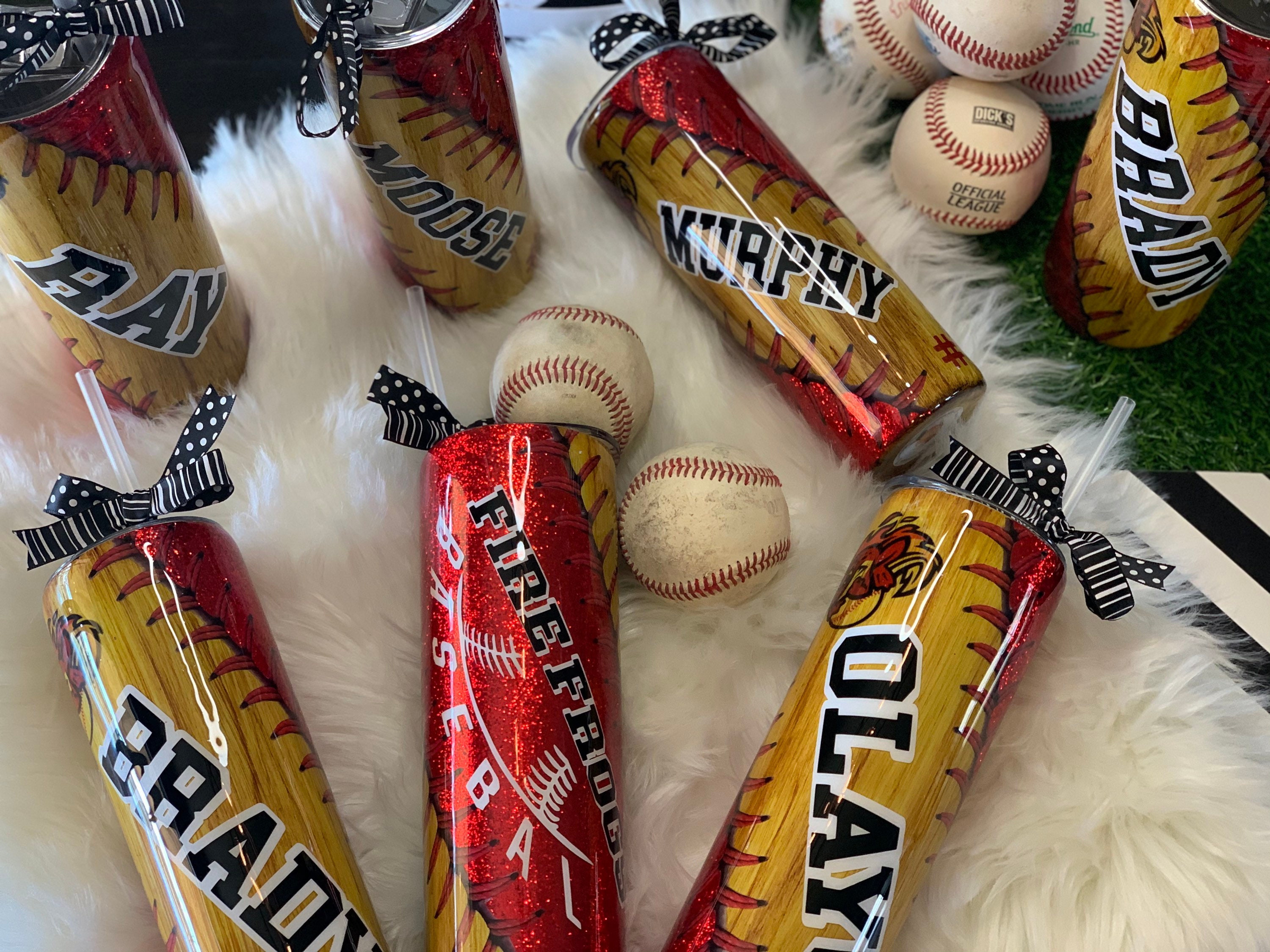 Customized baseball theme tumbler Etsy