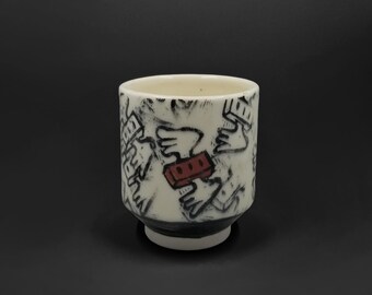Linocut Flying Brick Cup