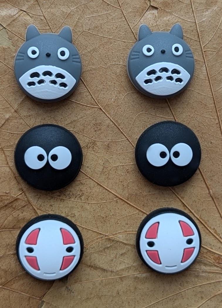 Nintendo Switch Joy-Con Thumb Grips: Totoro, Soot Sprites, No Face