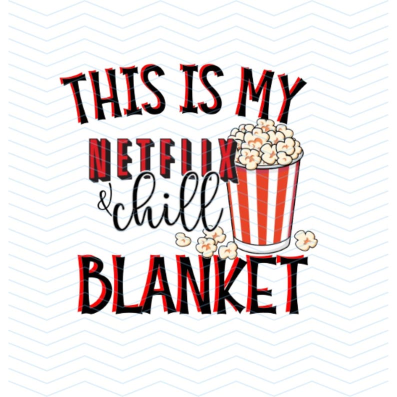 This Is My Netflix & Chill Blanket – Soft Cozy Throw, Funny Movie Night Fleece, Popcorn Design Gift, 50x60, 100% Polyester Bild 7