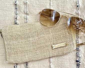 Double Glasses Case | Soft Travel Pouch for 2 Pairs | Hemp Linen Blend | Sustainable Gift & Organiser
