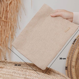Tech Bag, Travel accessories or Pencil case. Beige, All-natural, Rustic Juco pouch, Electronics Bag, Great alternative to synthetic Nylon. immagine 3