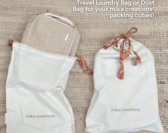 Travel Shoe or Laundry Bag | Cotton 50 x 35 cm | Block Print Drawstring | Eco Gift Wrap | Mother's Day Gift Australia