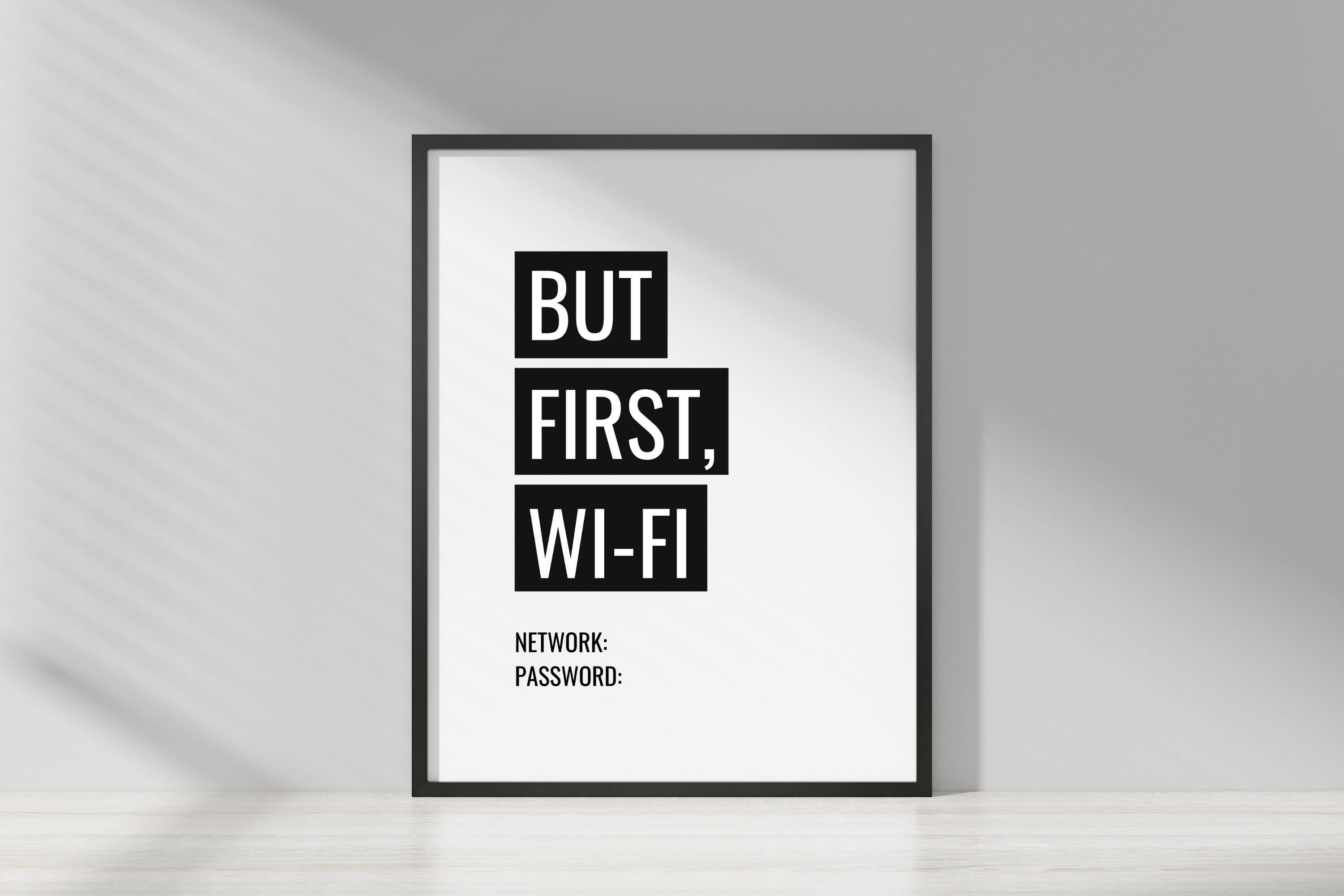But First Wifi Printable Guest Room WiFi Sign WiFi Password | Etsy