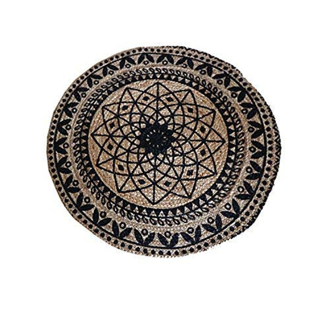 HANDMADE MANDALA RUG Area Bohemian 80 Cm Round shape rug floor Etsy