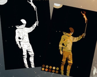 The Torchbearer-fanart verf-op-nummer cadeau voor Clancy Breach-fans