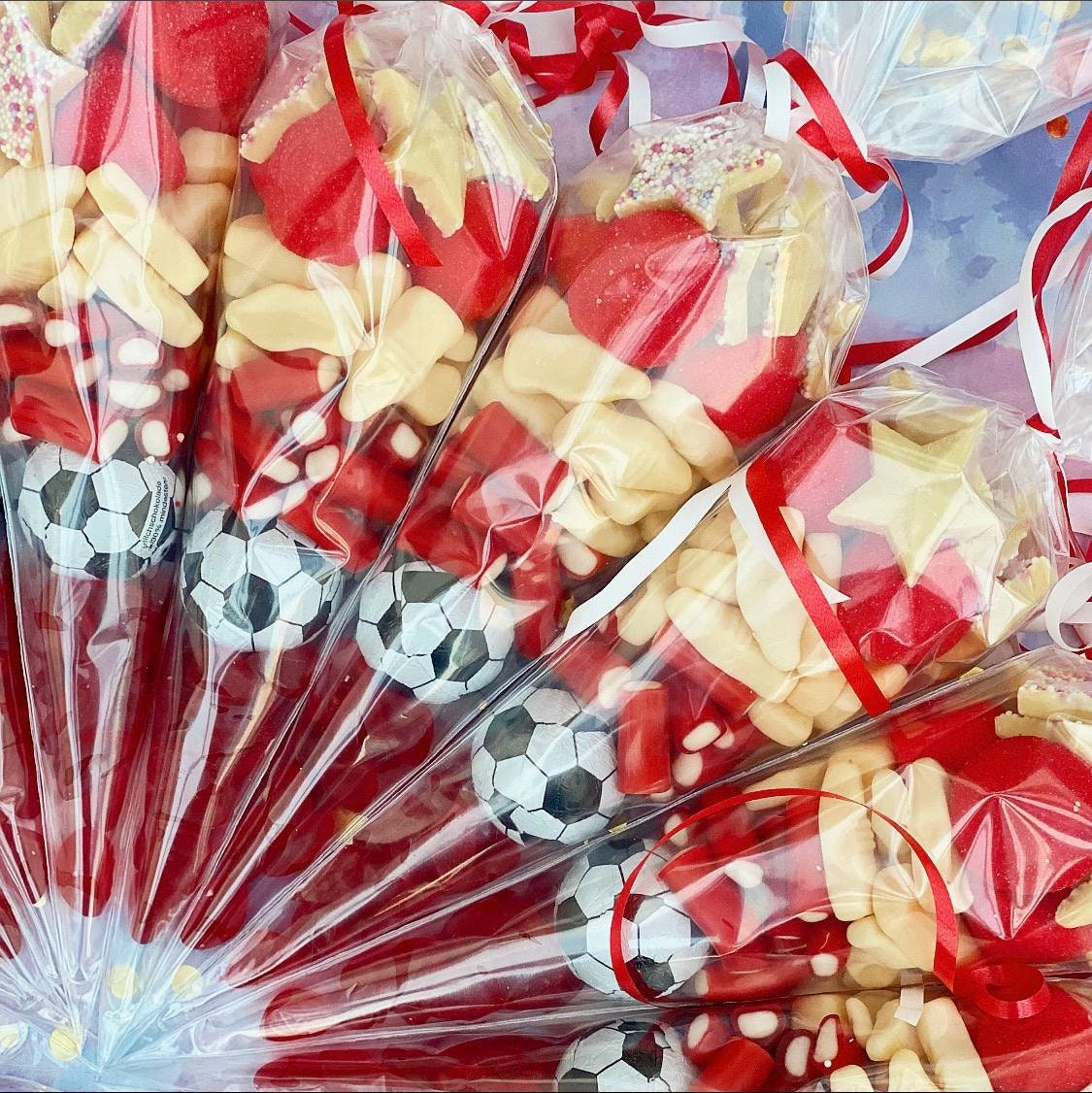 Football Cones Red Pick 'n' Mix Sweet Cones Etsy UK