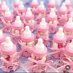 Baby Shower Sweets - Pick 'n' Mix Bottles - Blue or Pink