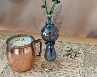 Egyptian Glass Perfume Bottle (no stopper) Decorative Bud Vase Unique Incense Holder