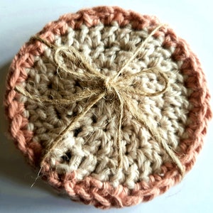 Pack of 3 organic cotton crocheted Face scrubbies - Your choice of colours