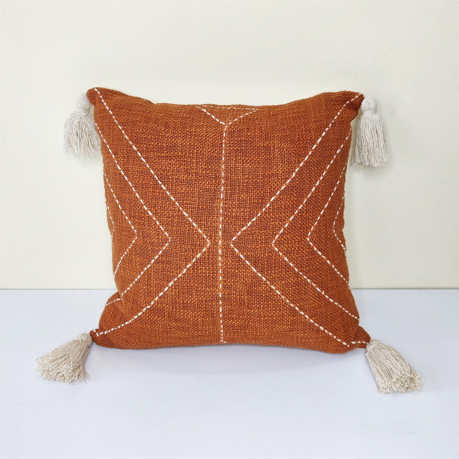 Hand Stitched hand Kantha Pillow Cover Natural Raw Cotton Etsy