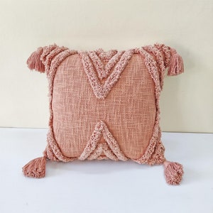 Blush Pink Pillow Cover Tufted Textured Pillow Cover Decorative Throw Pillow 18x18 Inches Pillow Case