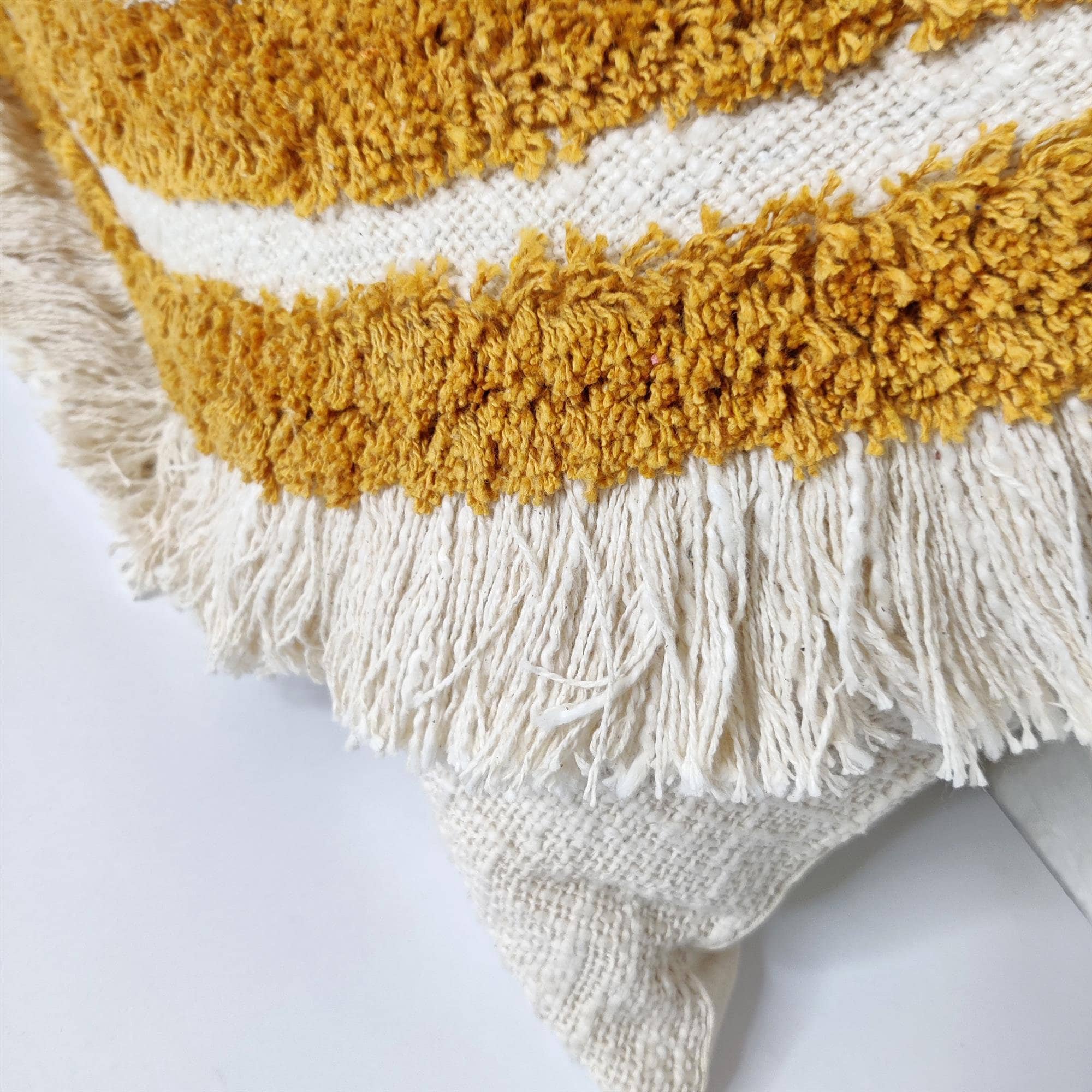 Mustard Yellow Tufted Textured Boho Pillow Cover Bohemian Etsy Canada