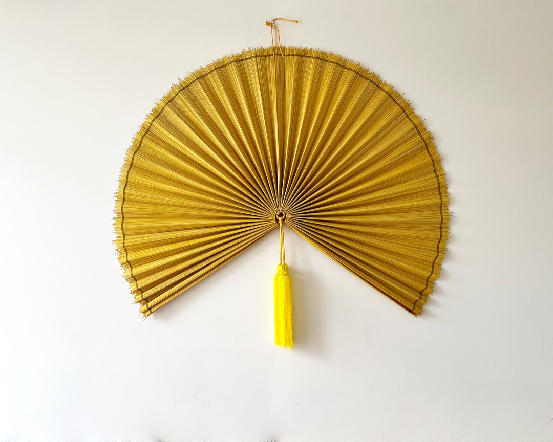 Wall Fan Decor Bamboo Decorative Fans Handcrafted Bamboo Etsy