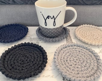 Crochet Coasters | Coaster Set of 2, 4, 6| Round/ Circle Drink Ware Coaster Set|