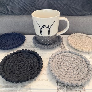 Crochet Coasters | Coaster Set of 2, 4, 6| Round/ Circle Drink Ware Coaster Set|