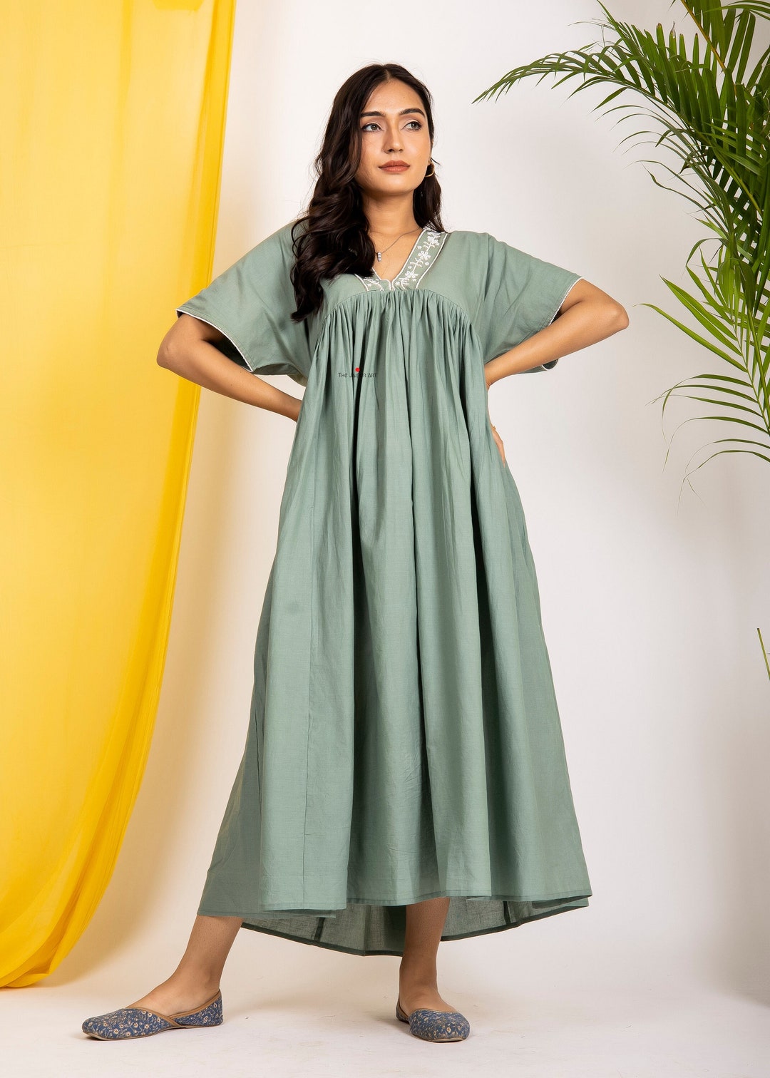 Panhandle Slim Light Green Embrodidered dress