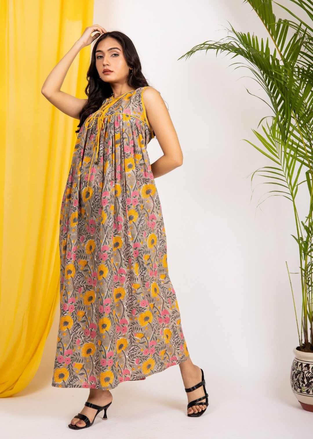 The Noelle Block Print Maxi main image 1