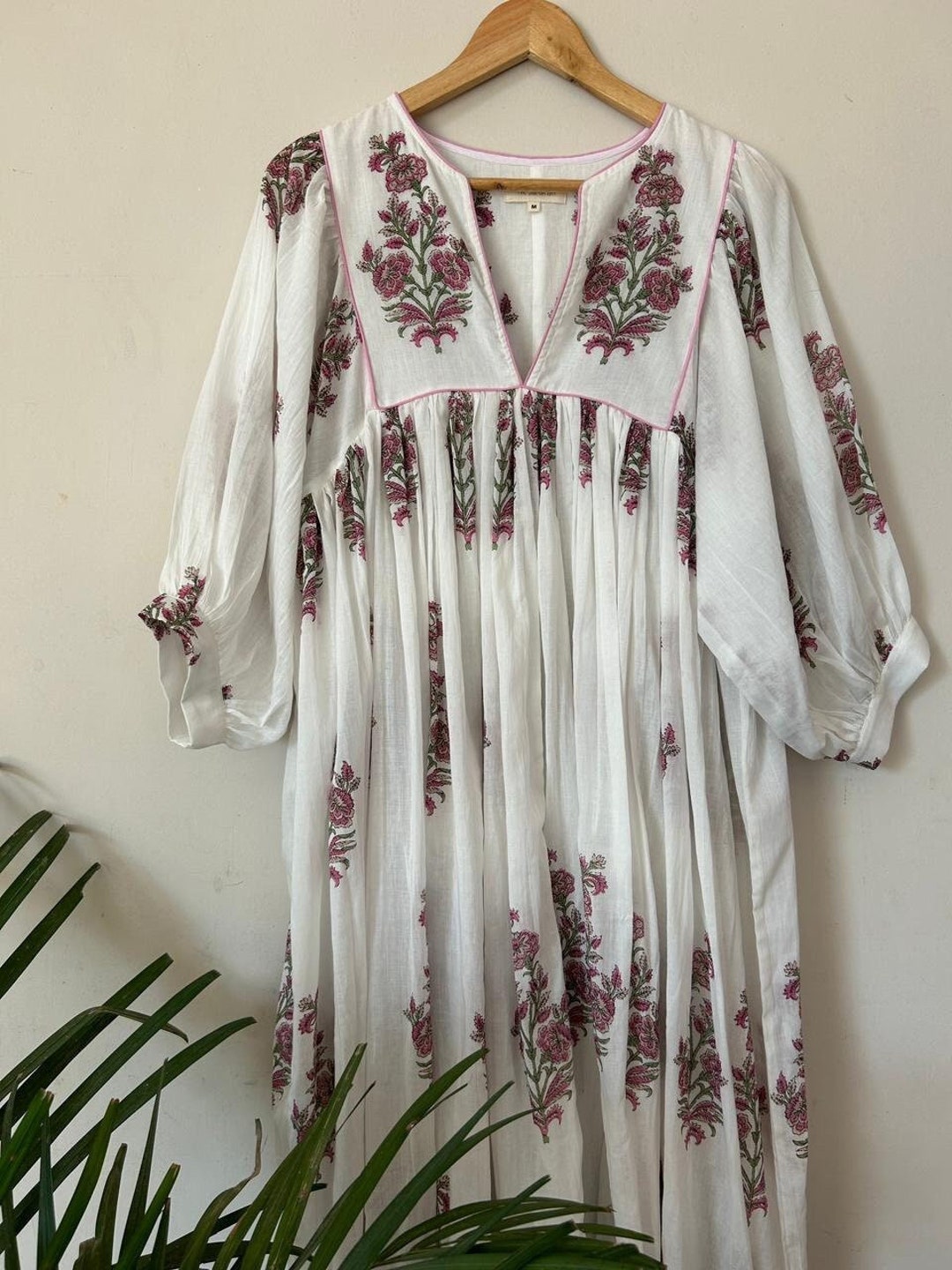 Buy Hand Block Printed Dress Summer Dress White Dress Gifts for Online ...