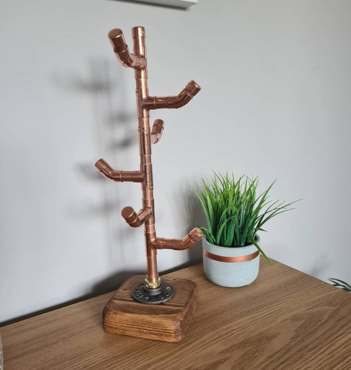 Mug Tree Stand Copper Kitchen Mug Holder Copper Pipe Etsy