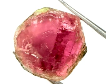 Genuine Watermelon Tourmaline | Raw Gemstone Slice | Pink Green Tourmaline Crystal for Energy Healing 24.90 Cts 16x10x4mm