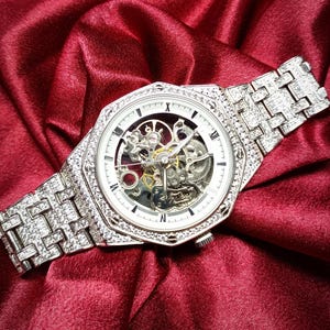 925 Sterling Silver Mens Automatic  Watch ,Sterling Silver, Mens Jewelery,,Anniversary,Wedding, Wrist Watch