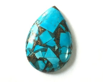 Cabochon poire turquoise d'Arizona 100 % naturelle, pierre précieuse en vrac de très bonne qualité pour bijoux