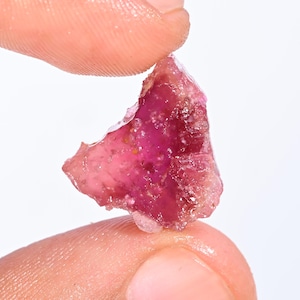 Rubellite Tourmaline Raw Gemstone: AAA Quality Rough Crystal, 16.25 Ct