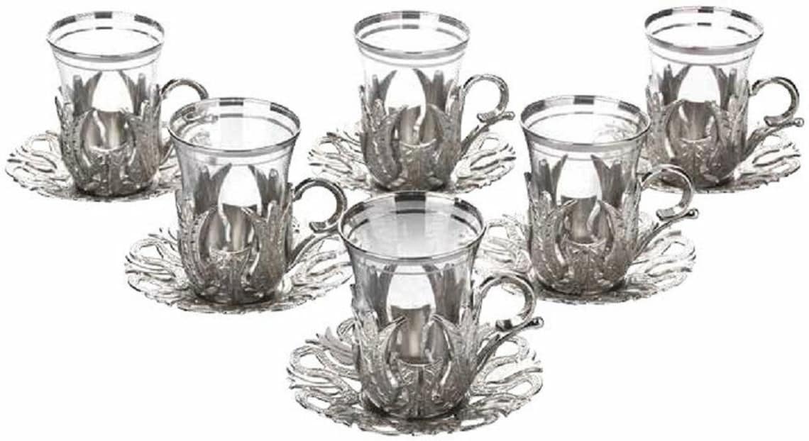 Turkish Tea Set 6 Handmade Beautifully Designed and Etsy