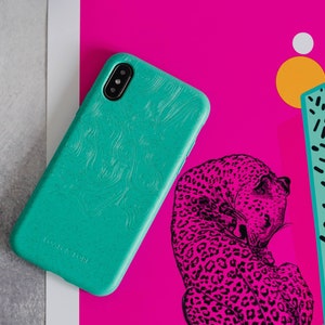 iPhone XR Hülle - Kompostierbares und biologisch abbaubares Umweltfreundliches Weizenstroh - Minzgrün
