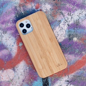 Bamboo Phone Case for iPhone 13 Pro with Eco-Friendly Shell, Zero Waste, Real Bamboo iPhone Case, Sustainable