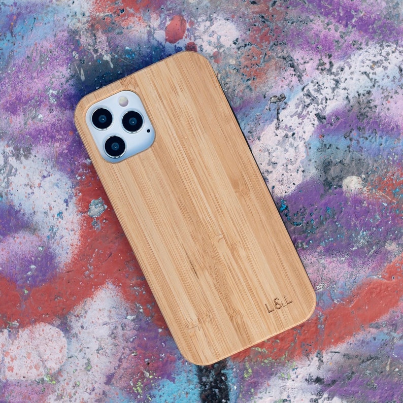Real Bamboo iPhone Case Zero Waste Bamboo Phone Case for iPhone 12 and iPhone 12 Pro with Eco-Friendly Shell Sustainable
