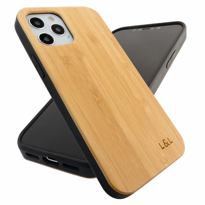 Real Bamboo iPhone Case Zero Waste Bamboo Phone Case for iPhone 12 and iPhone 12 Pro with Eco-Friendly Shell Sustainable