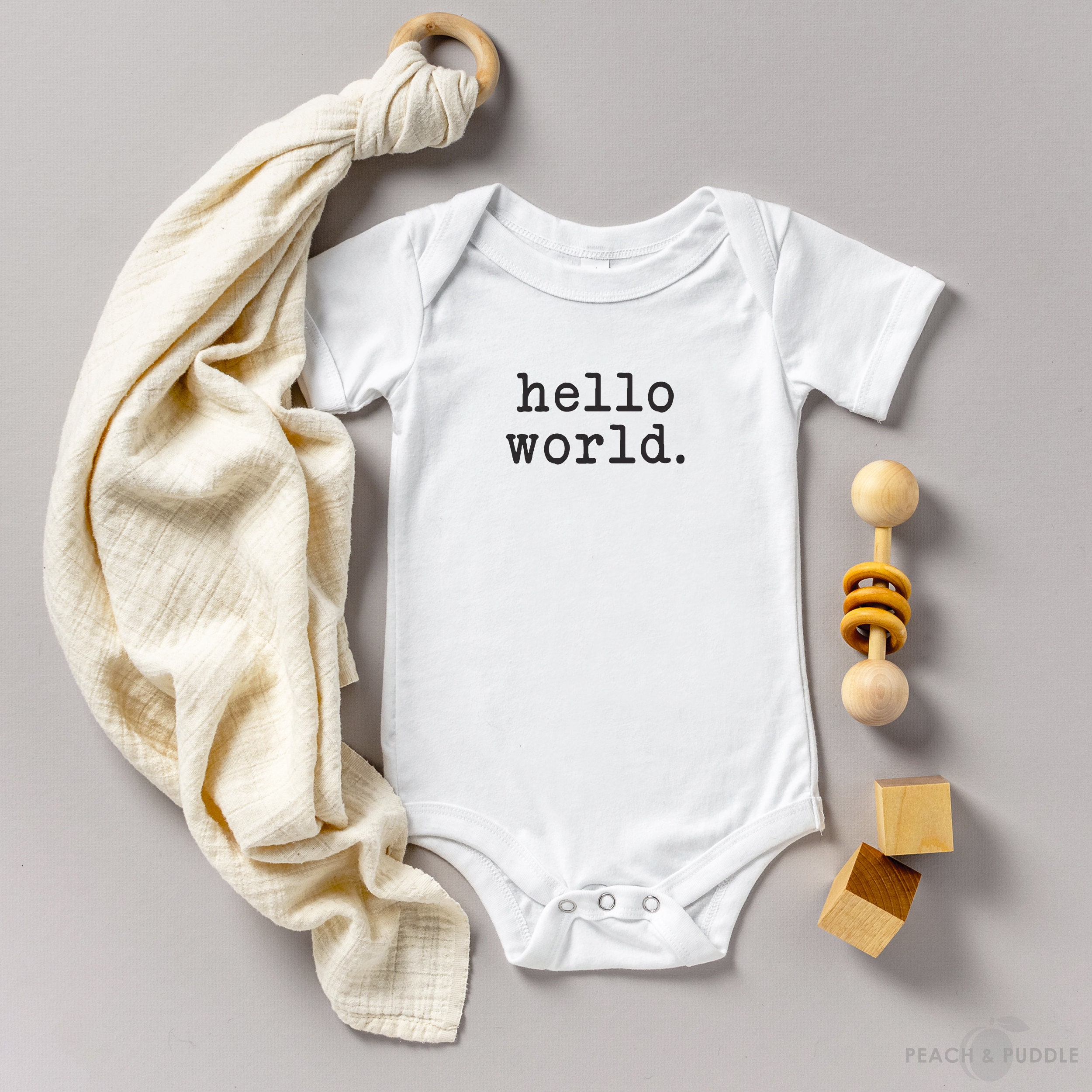 Hello World Baby Onesie Baby Girl Coming Home Outfit Newborn Etsy