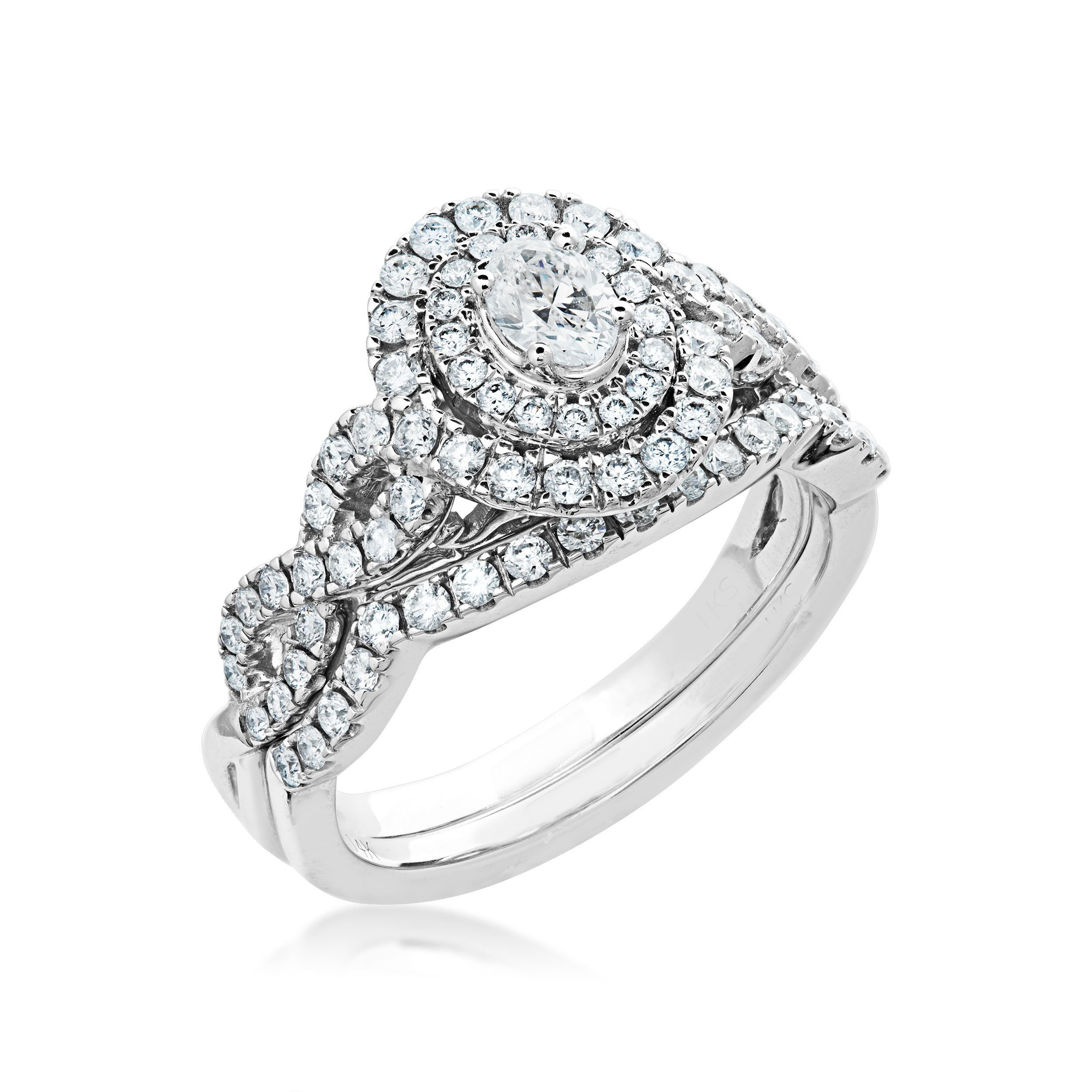 Ring 585 Weißgold Mit Rubin Und 20 Brillanten 0,10 Ct. - Marinas Schmuckwelt