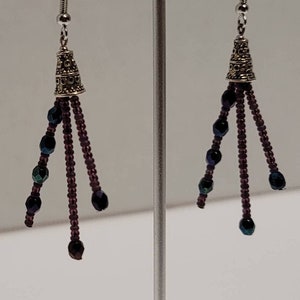 Earrings Beautiful Blue Iris Fire Polish Crystals Bling Style Art Avant Garde All The Rage Jewelry 1 One Of A Kind Quality Handmade In USA