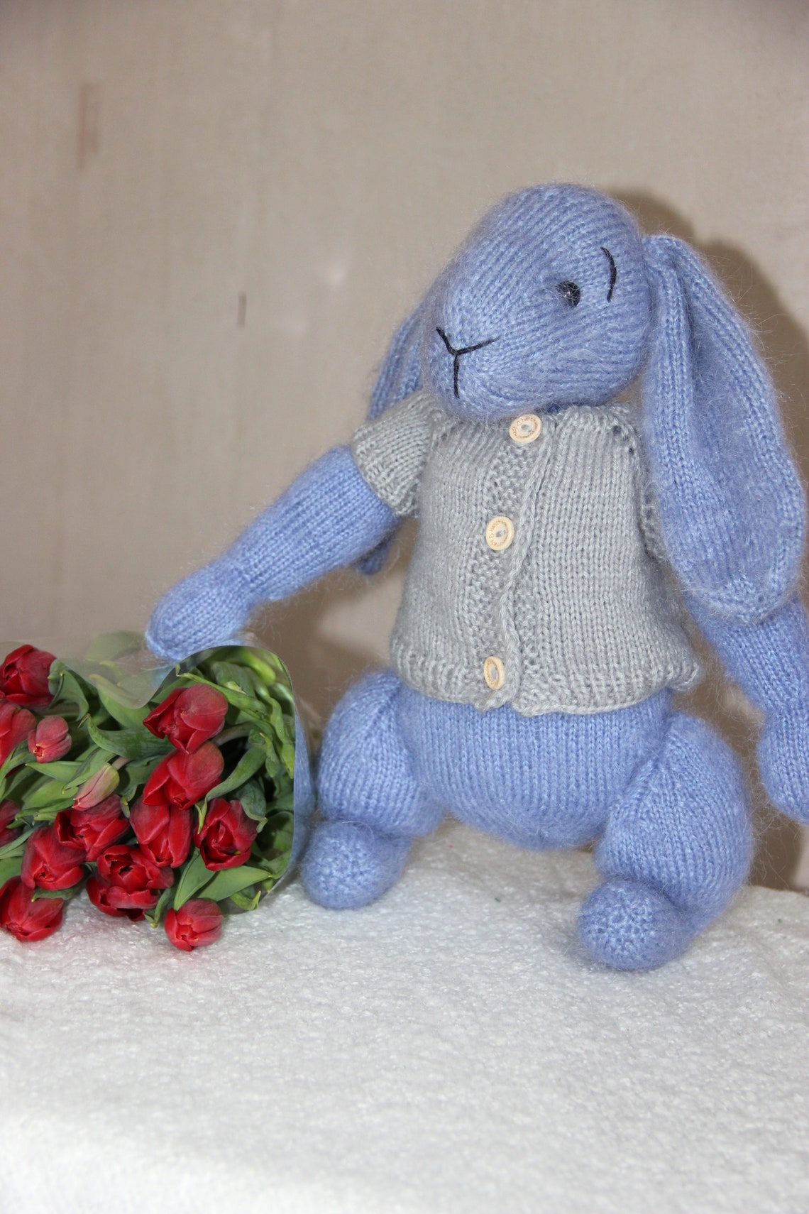 Easter rabbit Bunny knitting pattern free crochet diy basket Etsy