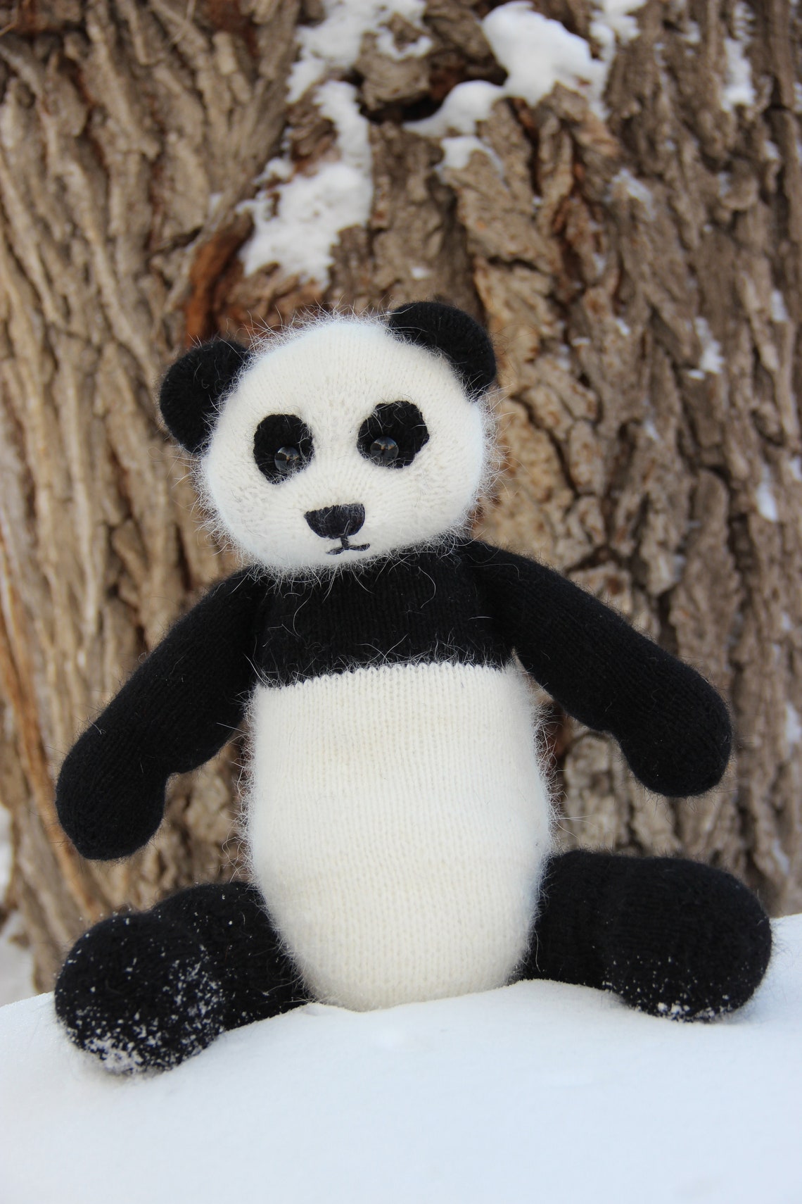 Knitting pattern Panda bear stuffed toy pattern Panda knit Etsy