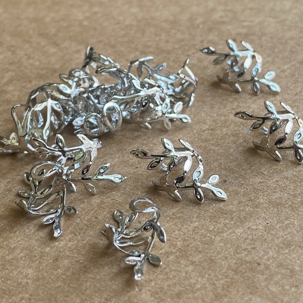 Loc Bijoux Feuilles Feuilles Argent Locs Poignets Perles Tresse Dreads Accessoires pour cheveux Hippie Boho Boho Festival Bijoux Esthétique Fairycore