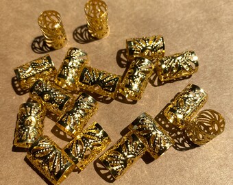Gold Sun Loc Cuffs Loc Jewelry Dreadlocks Locs Beads Braid Rings Dreads Hair Accessories Hippie Boho Bohemian Festival Aesthetic Jewellery