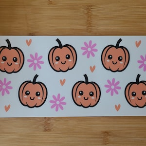 Cute pumpkins Halloween cup wrap  UV DTF cup wrap,16 oz cup wrap.ready to apply,fall cup wrap,gift