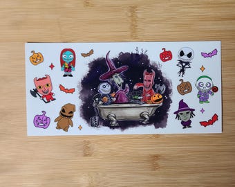 Halloween cup wrap UV DTF cup wrap,16 oz cup wrap,ready to apply,fall cup wrap,gift