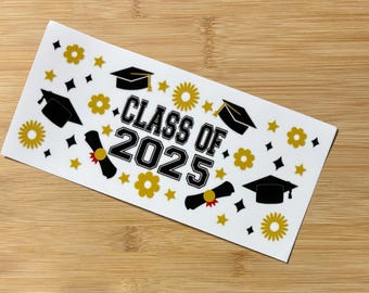 Emballage pour tasses senior 2025 UV DTF grad 16 oz. prêt à appliquer