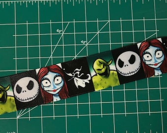 Ruban skellington jack cauchemar d'Halloween, ruban de 1,5 pouces, ruban d'Halloween effrayant